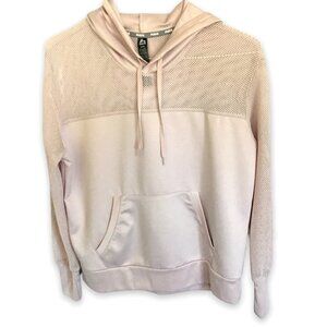 RBX Pullover Hoodie Sweatshirt Mesh Yoke in Soft Pink Women's Size Medium Pastel